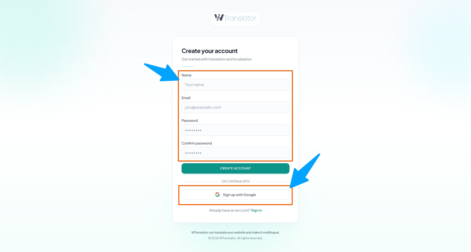 Create an Account