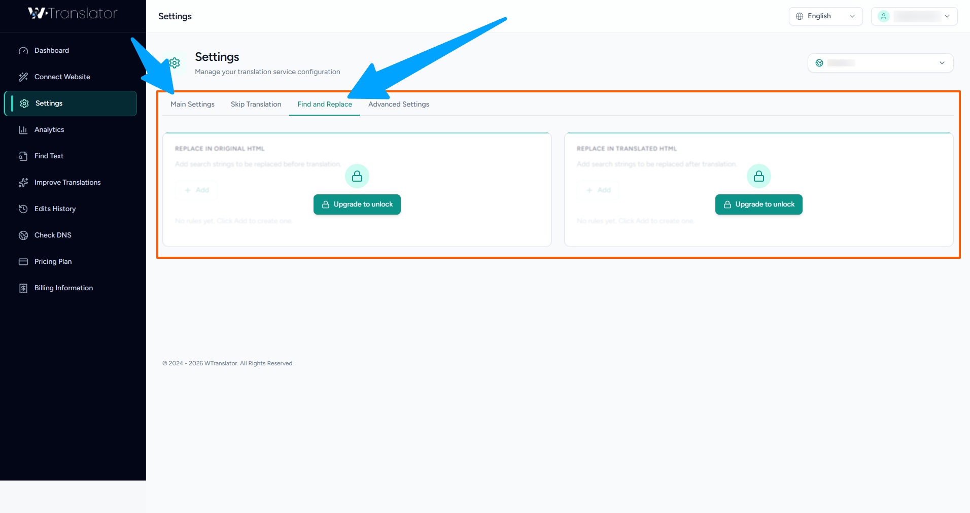 Find And Replace Settings