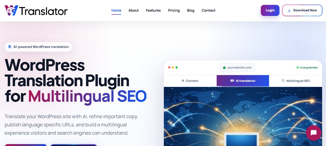 WTranslator WordPress translation plugin hero